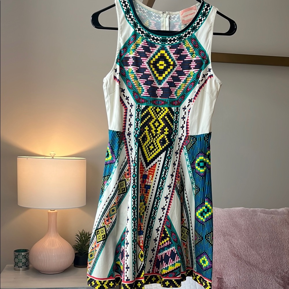 Colorful Geometric Patterned Dress